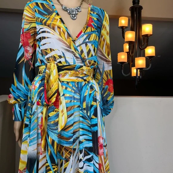 AKIRA Dresses Akira Tropical Print Floral Maxi Dress Poshmark